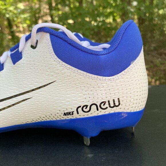 Nike Hyper Diamond 4 PRO CZ5920-10 White/Black /Blue Softball Cleats Women Sz 10 - Picture 2 of 10